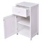 White MDF Floor Storage Cabinet with Shelves and Water-Resistant Top